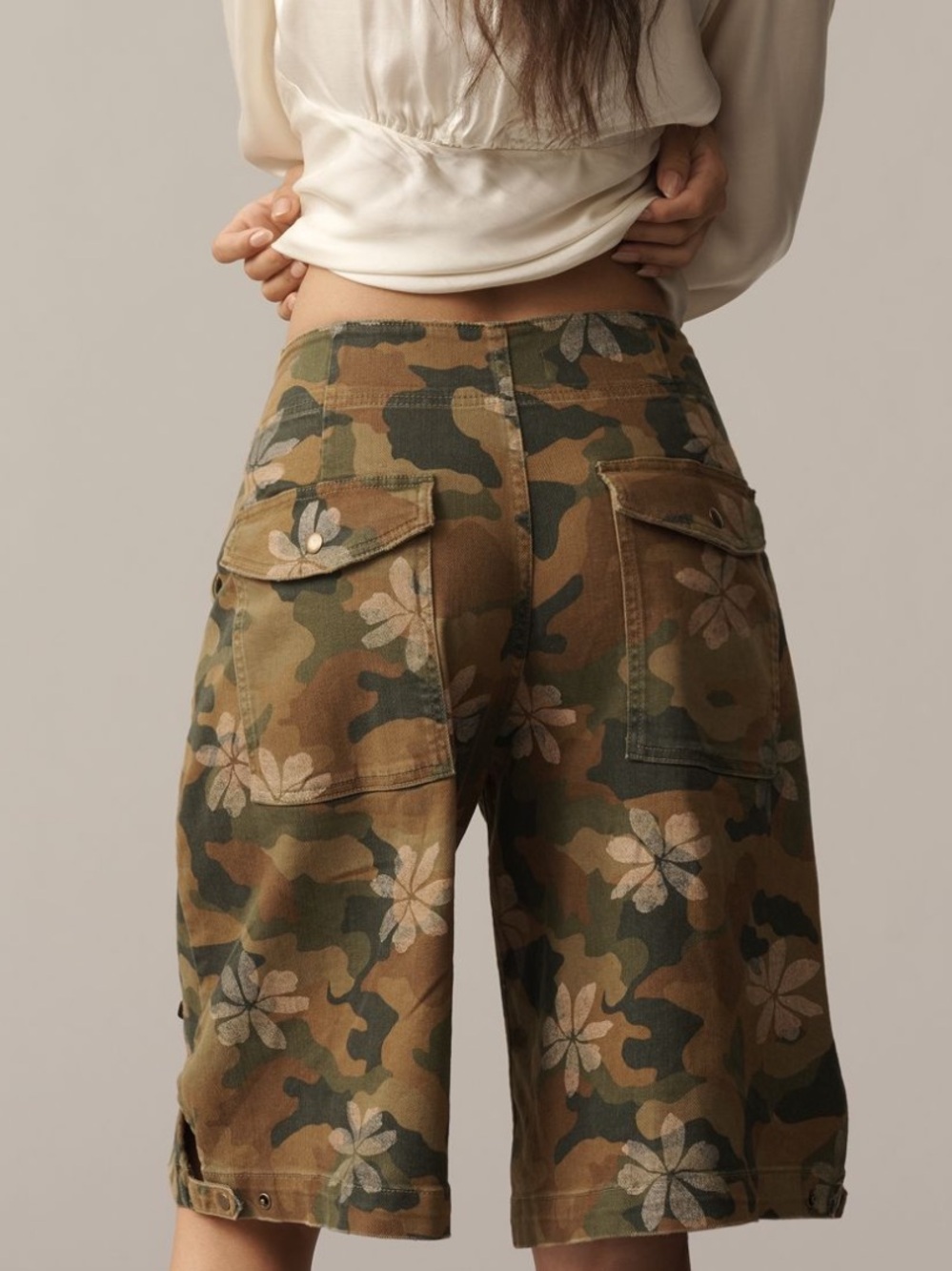 PILCRO➕NWT Drawstring Denim Long Shorts - Picture 3 of 10
